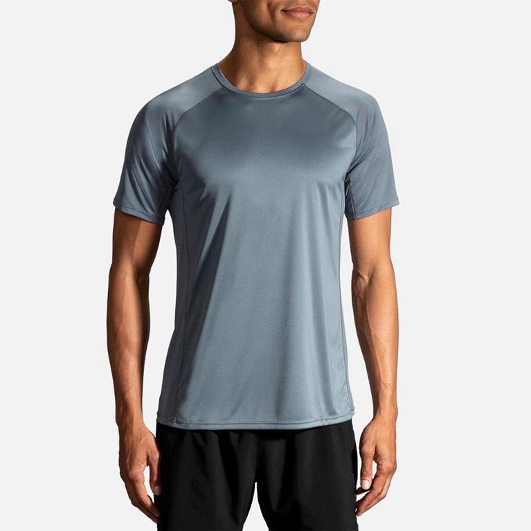 Brooks STEALTH Short Sleeve Running Shirt Mens Sale - Blue (FNV365749)